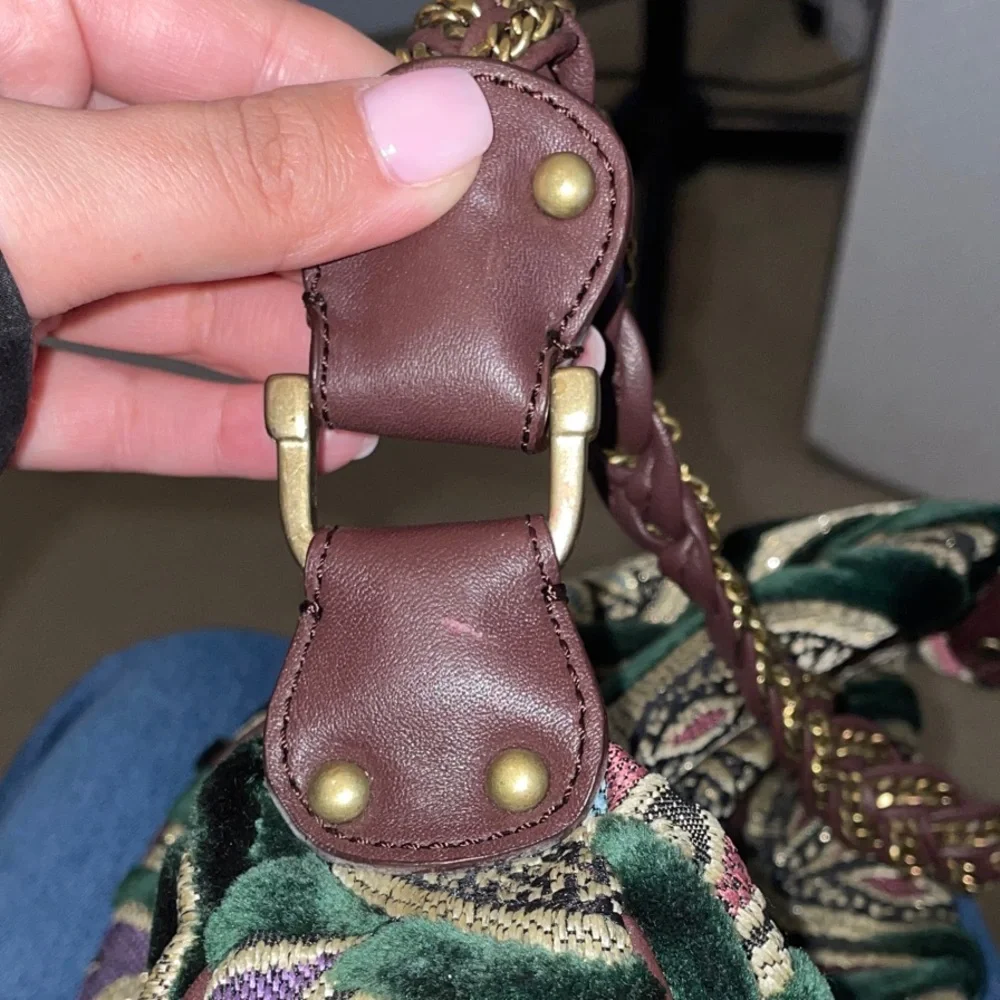 Maxx New York Green and Brown Patterned Hobo Bag - Picture 8 of 8
